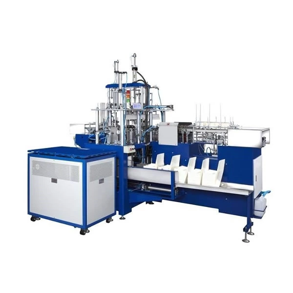 WDF-400 10kw Single / Double Sides Coated Paper Lunch Box Machine With Hot Air Sealing